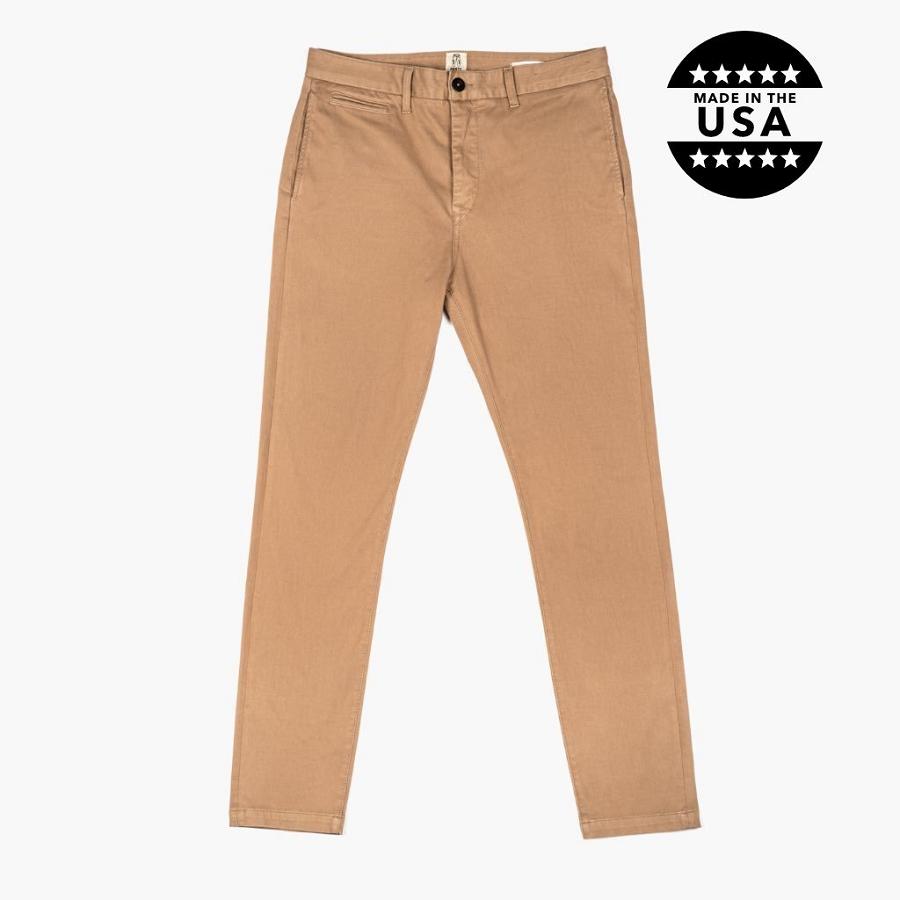 Thursday Boots Axe Slim Fit Chinos Katoenen Broek Heren Bruin | BE279ZUT