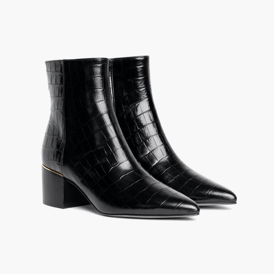 Thursday Boots Boots Luna Leren Hoge Hakken Dames Zwart | BE362GSO