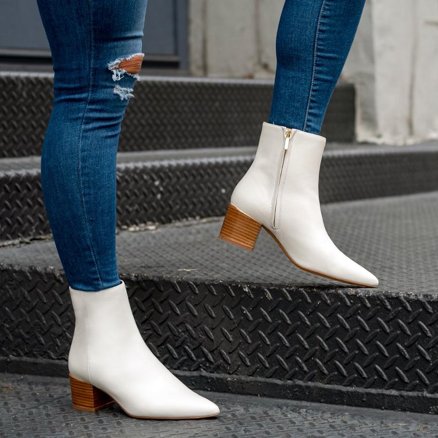 Thursday Boots Boots Luna Leren Hoge Hakken Dames Wit | BE371YXF