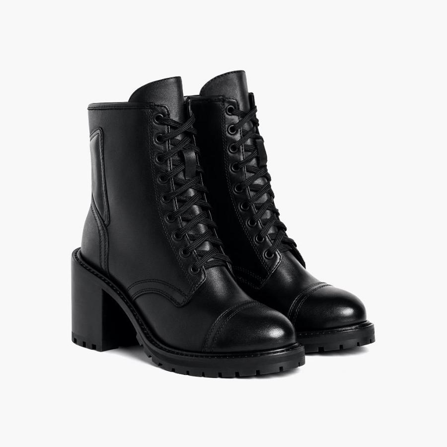 Thursday Boots Boots Rebel Leren Hoge Hakken Dames Zwart | BE415FDN