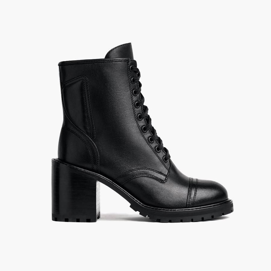 Thursday Boots Boots Rebel Leren Hoge Hakken Dames Zwart | BE415FDN