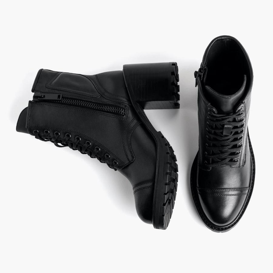 Thursday Boots Boots Rebel Leren Hoge Hakken Dames Zwart | BE415FDN