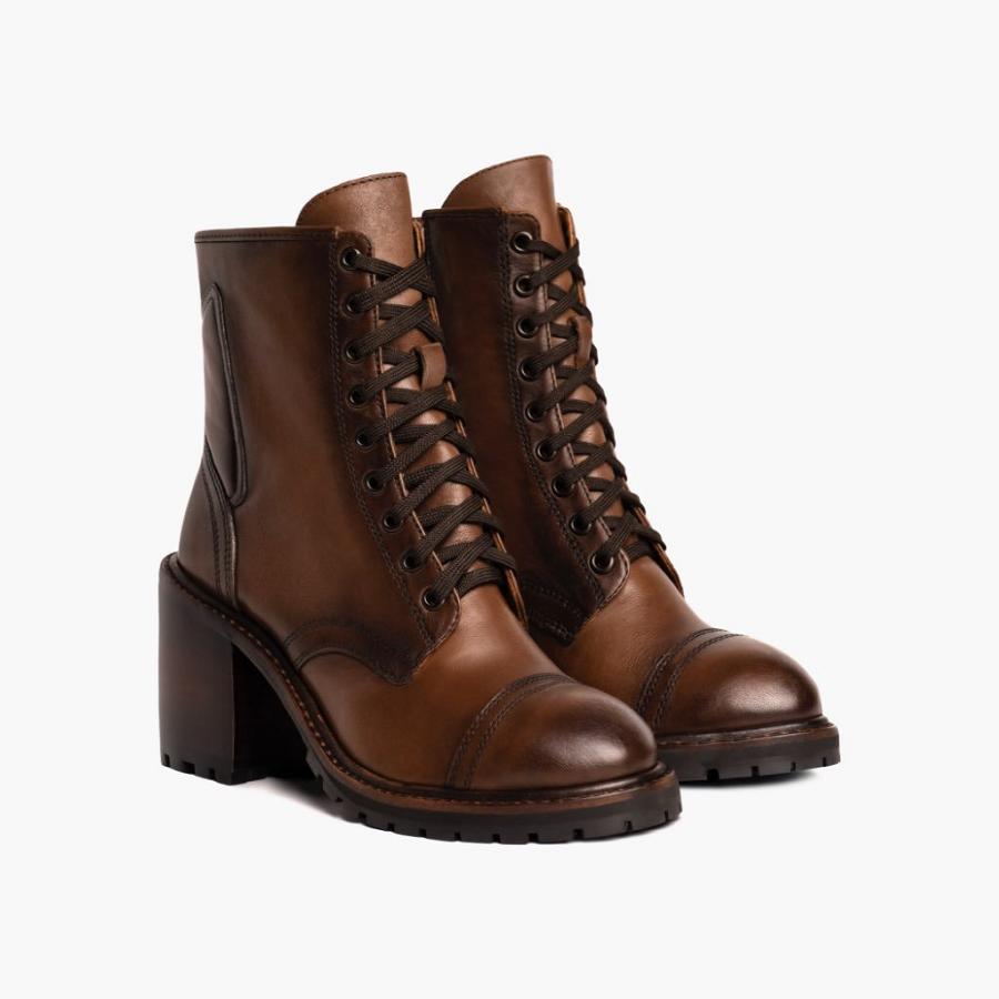 Thursday Boots Boots Rebel Leren Hoge Hakken Dames Bruin | BE416DFM