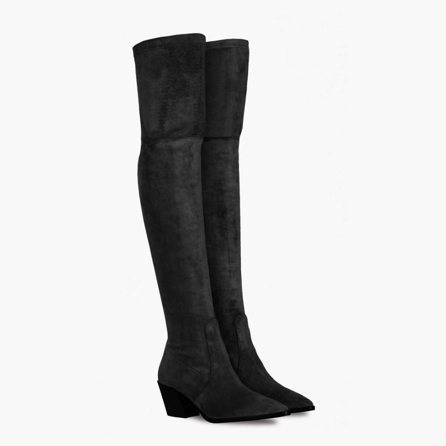 Thursday Boots Boots Tempest Suede Hoge Hakken Dames Zwart | BE420OKI