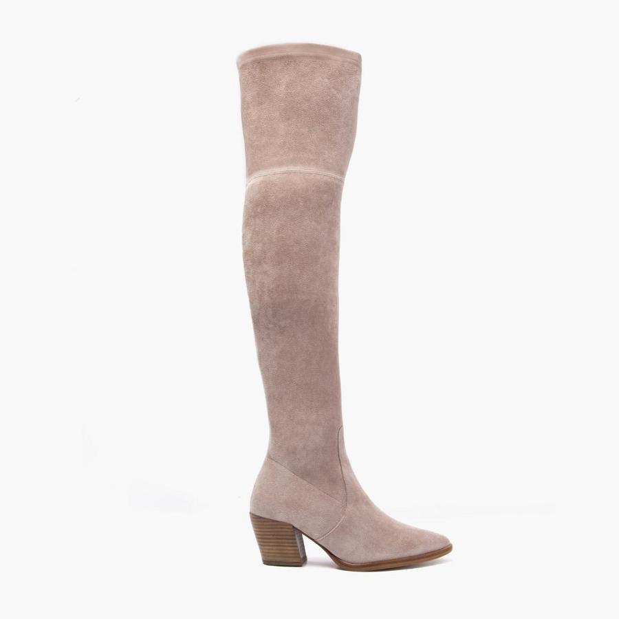 Thursday Boots Boots Tempest Suede Hoge Hakken Dames Roze Bruin | BE421ILH