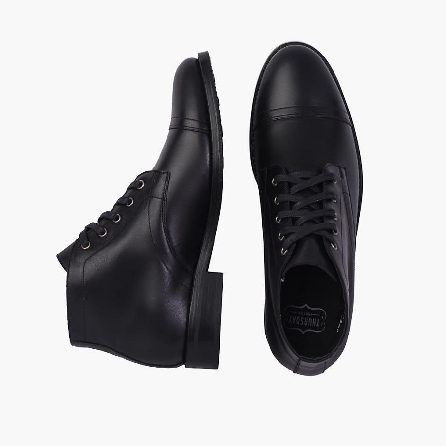 Thursday Boots Cadet Leren Chukka Laarzen Heren Zwart | BE44XYU