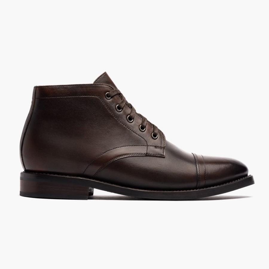 Thursday Boots Cadet Leren Chukka Laarzen Heren Zwart Koffie | BE45ZUT