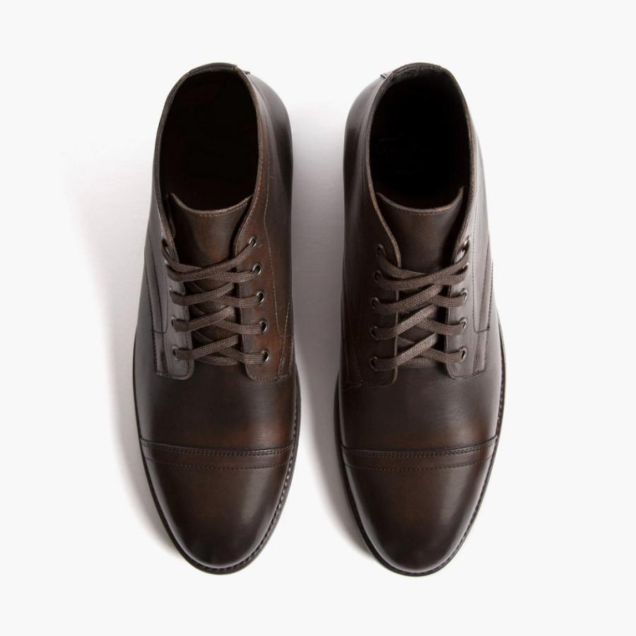 Thursday Boots Cadet Leren Chukka Laarzen Heren Zwart Koffie | BE45ZUT