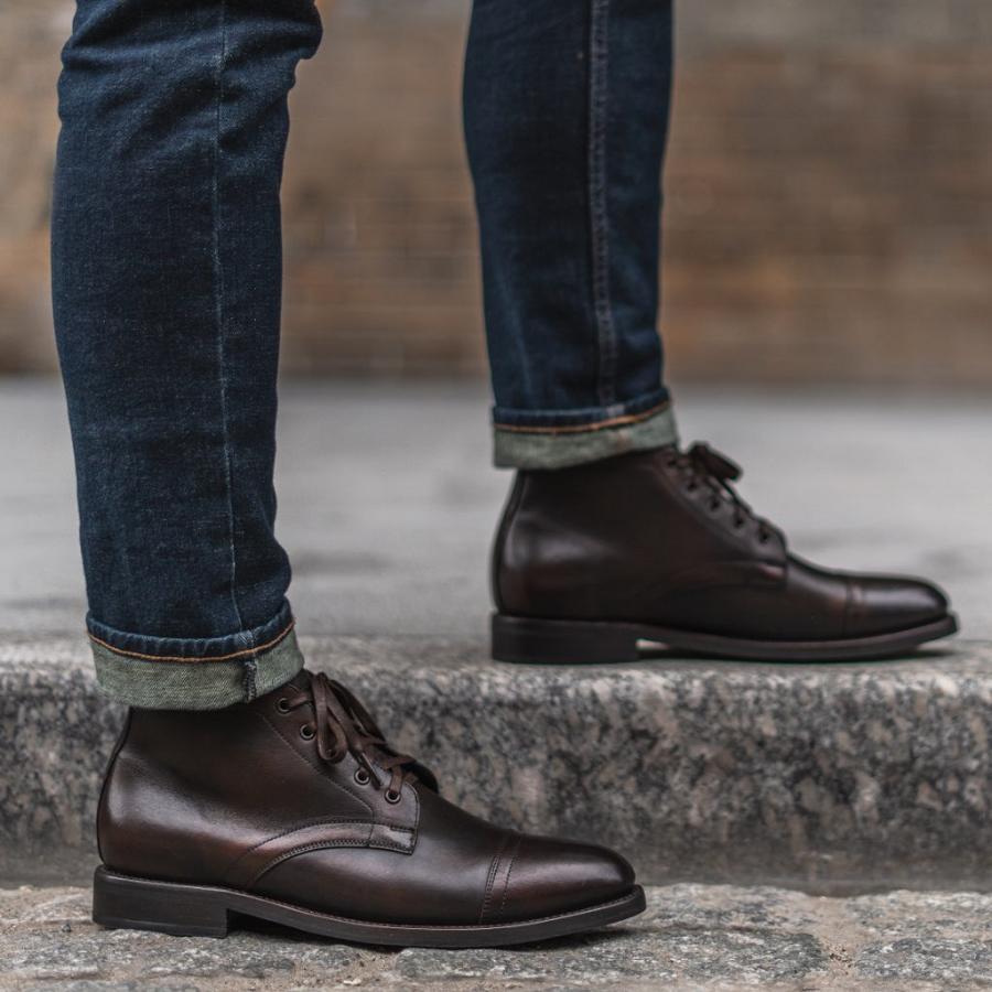 Thursday Boots Cadet Leren Chukka Laarzen Heren Zwart Koffie | BE45ZUT