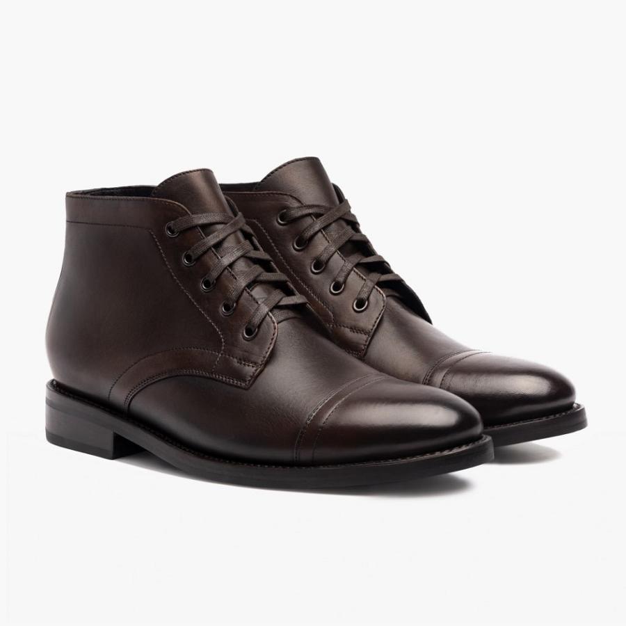 Thursday Boots Cadet Leren Chukka Laarzen Heren Zwart Koffie | BE45ZUT