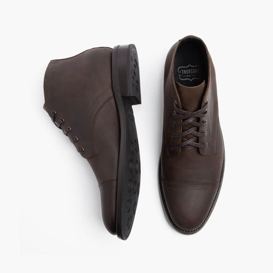 Thursday Boots Cadet Leren Chukka Laarzen Heren Koffie | BE46LIS