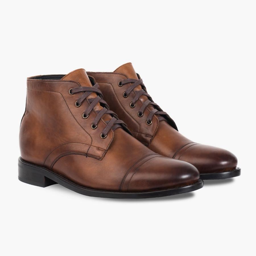 Thursday Boots Cadet Leren Veterlaarzen Heren Bruin | BE67BEX