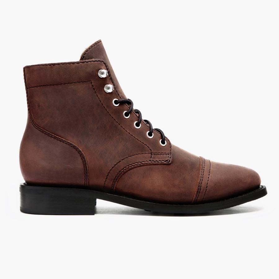 Thursday Boots Captain Leren Arizona Veterlaarzen Dames Bruin | BE425RVD