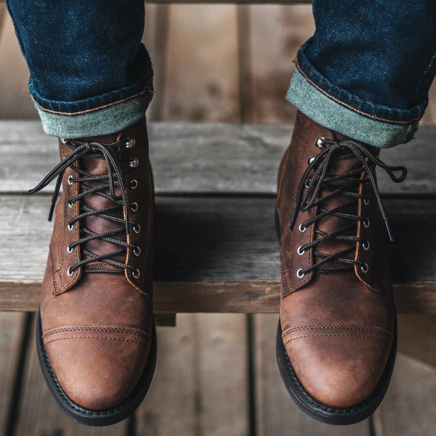 Thursday Boots Captain Leren Chukka Laarzen Heren Bruin | BE49HAP