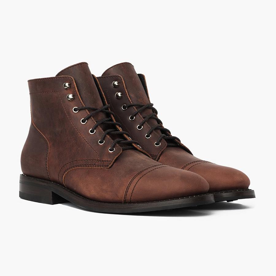 Thursday Boots Captain Leren Chukka Laarzen Heren Bruin | BE49HAP