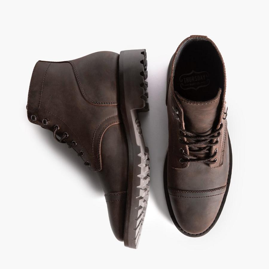 Thursday Boots Captain Leren Klassieke Rugged & Resilient Laarzen Heren Koffie | BE139RVD