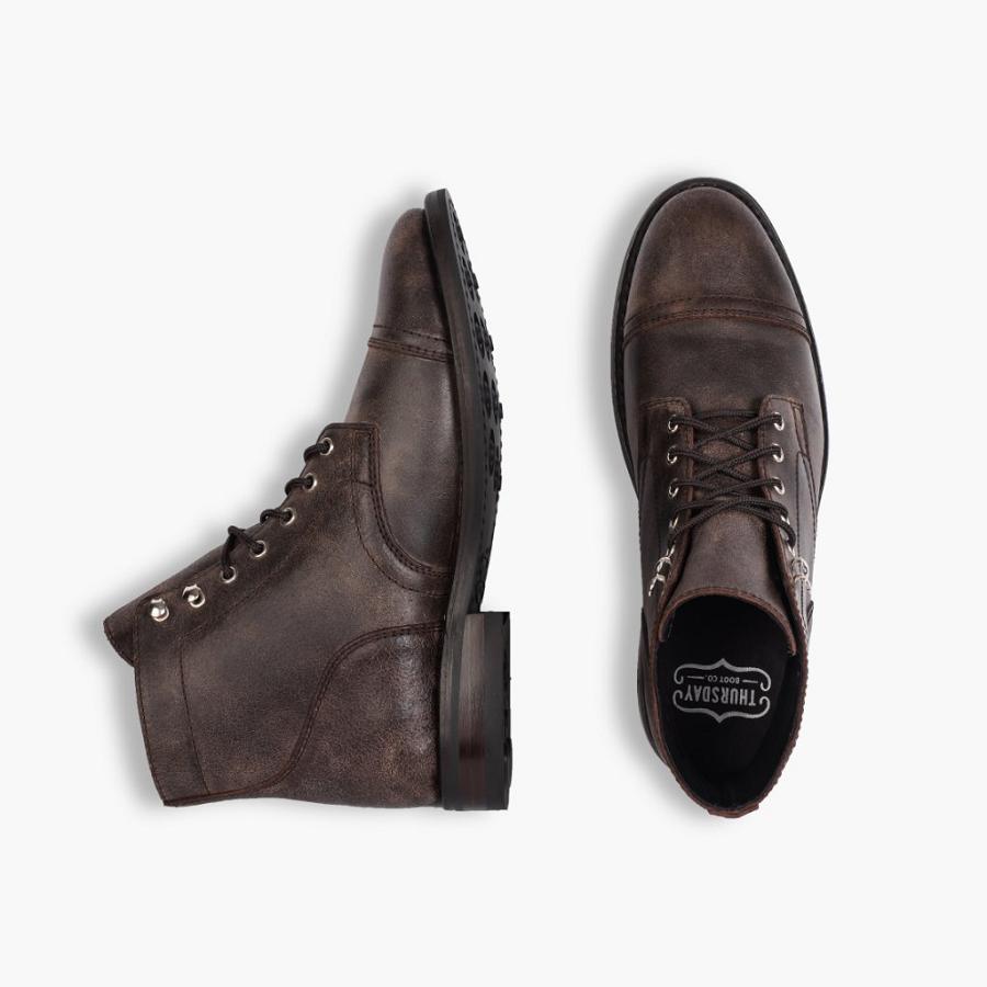 Thursday Boots Captain Leren Klassieke Rugged & Resilient Laarzen Heren Bordeaux | BE140EBC