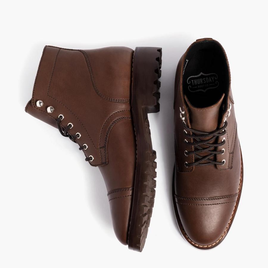 Thursday Boots Captain Leren Laarzen Heren Whiskey | BE138TCE