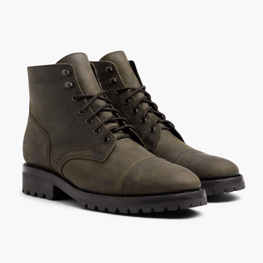 Thursday Boots Captain Leren Rugged & Resilient Laarzen Heren Olijfgroen | BE143MQZ