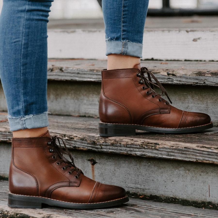 Thursday Boots Captain Leren Rugged & Resilient Veterlaarzen Dames Bruin | BE408XYU