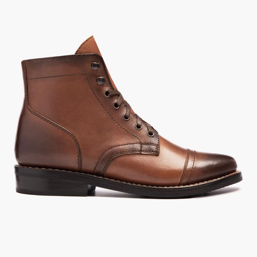 Thursday Boots Captain Leren Rugged & Resilient Veterlaarzen Dames Bruin | BE408XYU