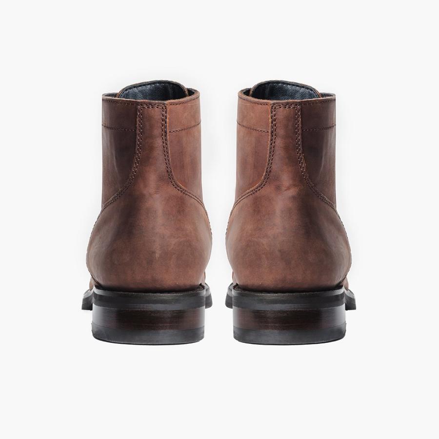 Thursday Boots Captain Leren Veterlaarzen Heren Koffie | BE72LIS