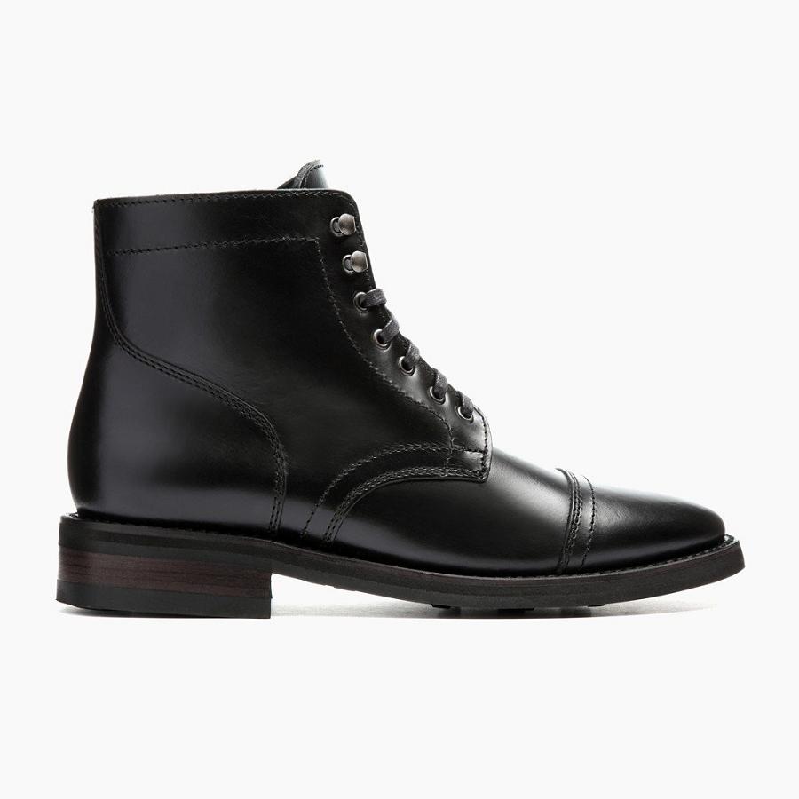 Thursday Boots Captain Leren Veterlaarzen Heren Zwart | BE75HAP