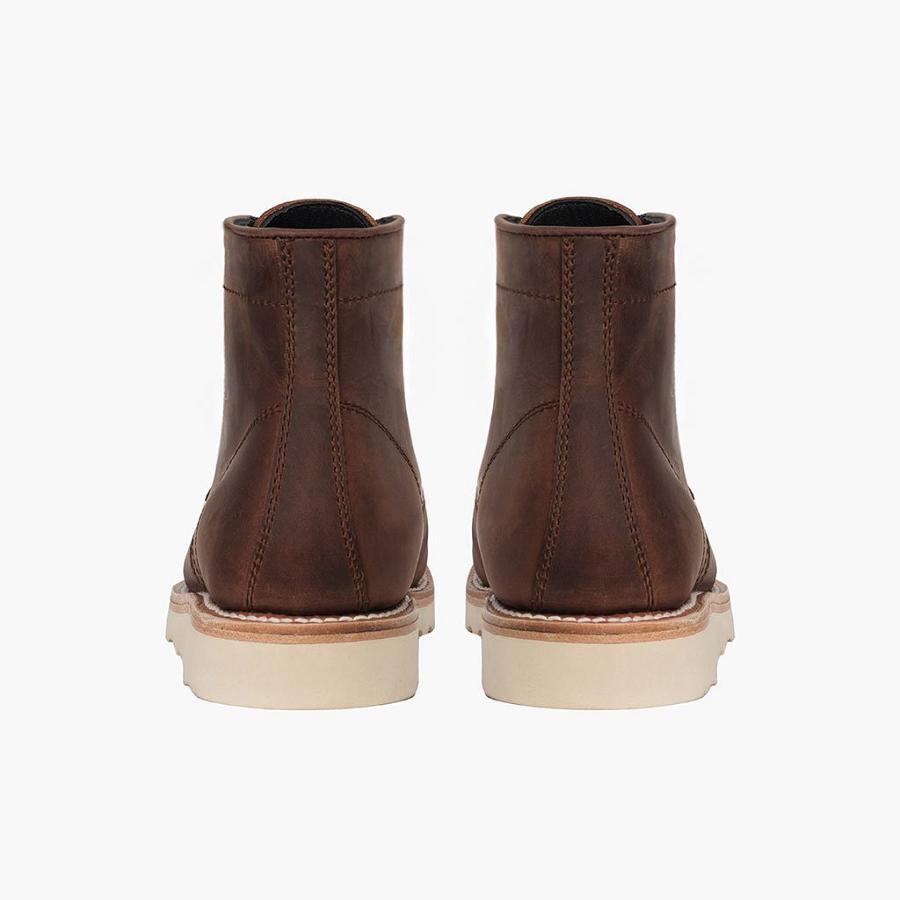 Thursday Boots Diplomat Leren Veterlaarzen Heren Koffie | BE92NWY