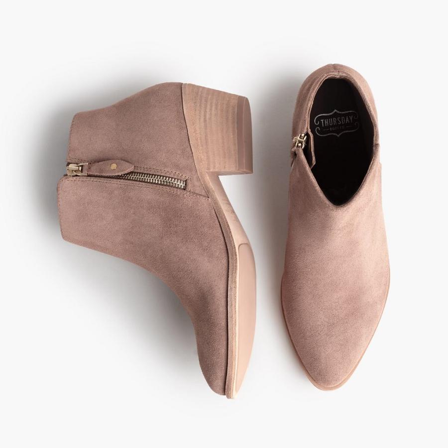 Thursday Boots Downtown Suede Laarzen Dames Roze Bruin | BE356XYU