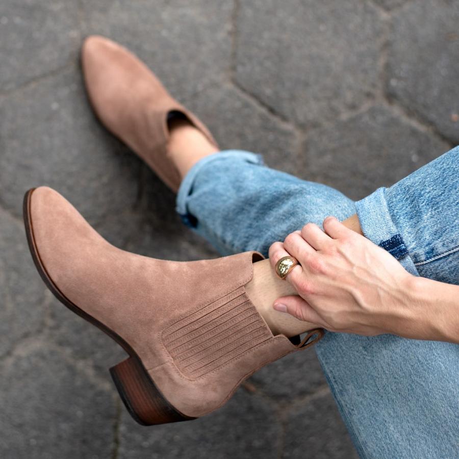 Thursday Boots Dreamer Suede Laarzen Dames Roze Bruin | BE392AHK