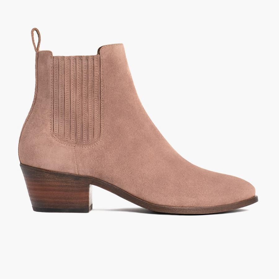 Thursday Boots Dreamer Suede Laarzen Dames Roze Bruin | BE392AHK