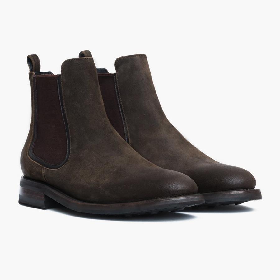 Thursday Boots Duke Suede Laarsjes Heren Olijfgroen | BE29PJJ