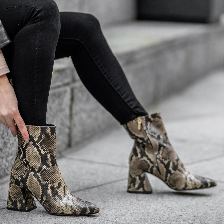 Thursday Boots Heartbreaker Leren Laarzen Dames Slangenprint | BE385KOR