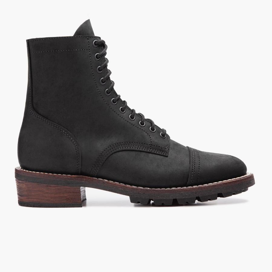 Thursday Boots Logger Leren Laarzen Heren Zwart | BE198VRW