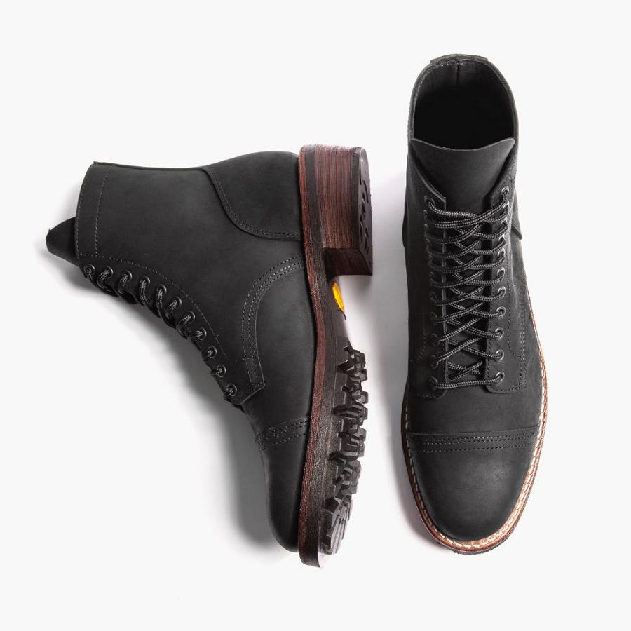 Thursday Boots Logger Leren Laarzen Heren Zwart | BE198VRW