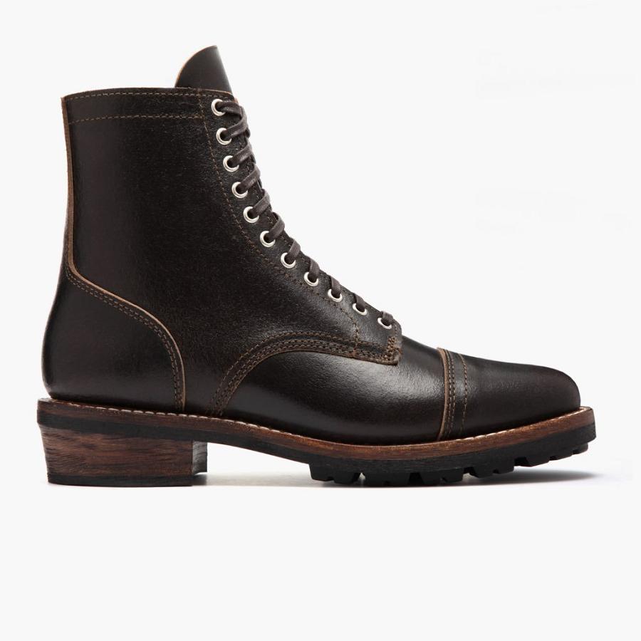 Thursday Boots Logger Leren Veterlaarzen Heren Koffie | BE100JPQ