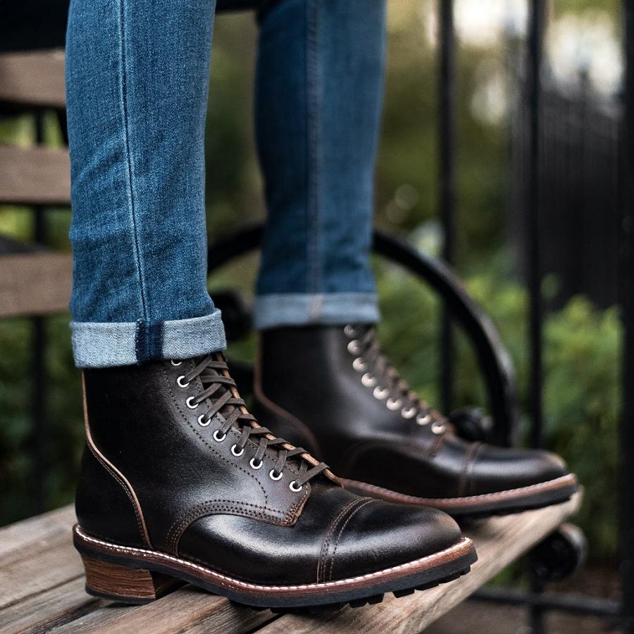 Thursday Boots Logger Leren Veterlaarzen Heren Koffie | BE100JPQ