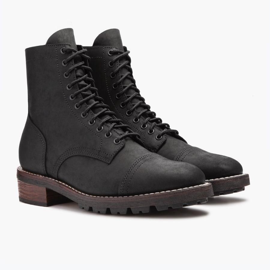 Thursday Boots Logger Leren Veterlaarzen Heren Zwart | BE101HAP