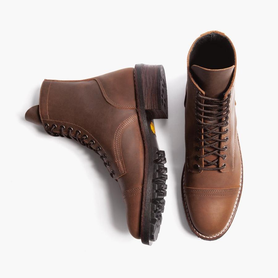 Thursday Boots Logger Leren Veterlaarzen Heren Bruin | BE99KOR