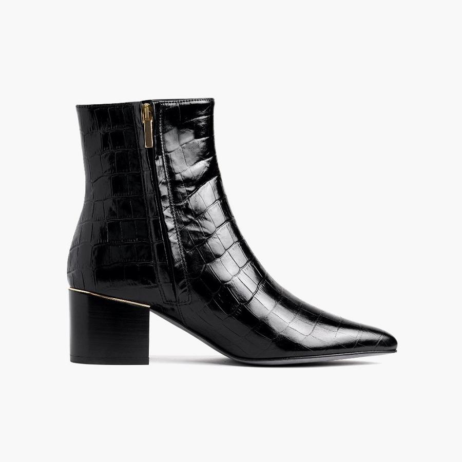 Thursday Boots Luna Leren Laarzen Dames Zwart | BE390DFM20