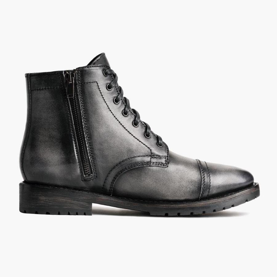 Thursday Boots Major Leren Laarzen Heren Grijs | BE201ZUT