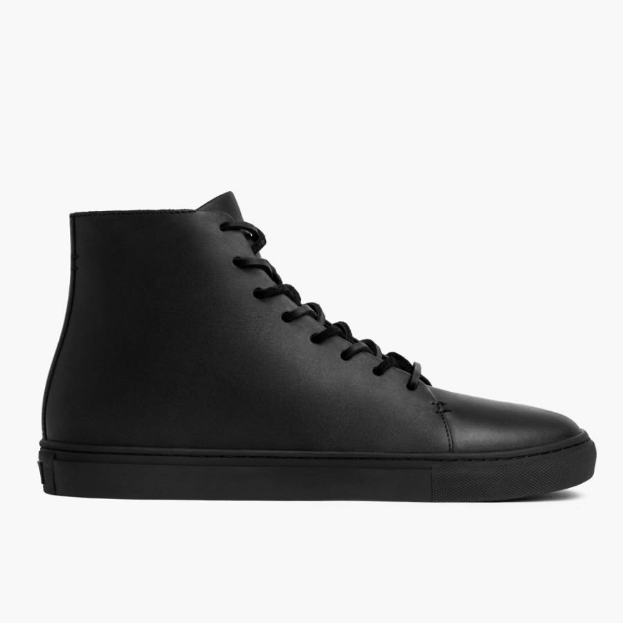 Thursday Boots Premier High Tops Leren Klassieke Sneakers Heren Zwart | BE218EBC