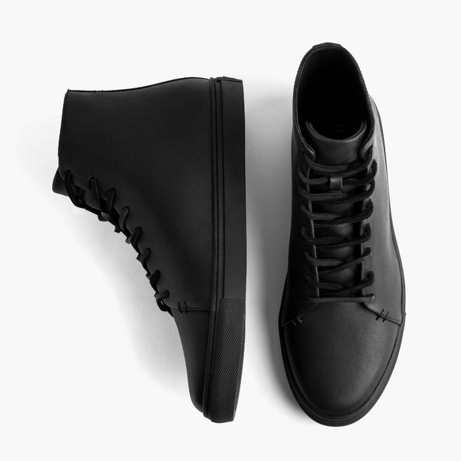 Thursday Boots Premier High Tops Leren Klassieke Sneakers Heren Zwart | BE218EBC