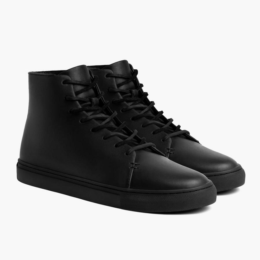 Thursday Boots Premier High Tops Leren Klassieke Sneakers Heren Zwart | BE218EBC