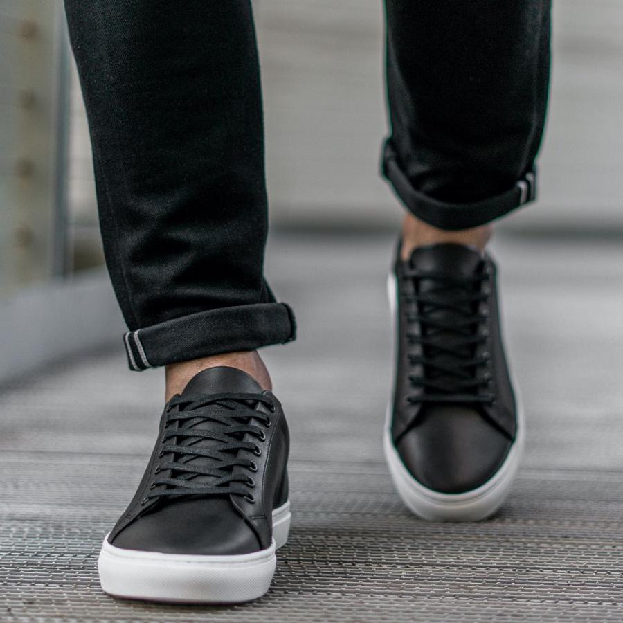 Thursday Boots Premier Low Tops Leren Klassieke Sneakers Heren Zwart | BE231HAP