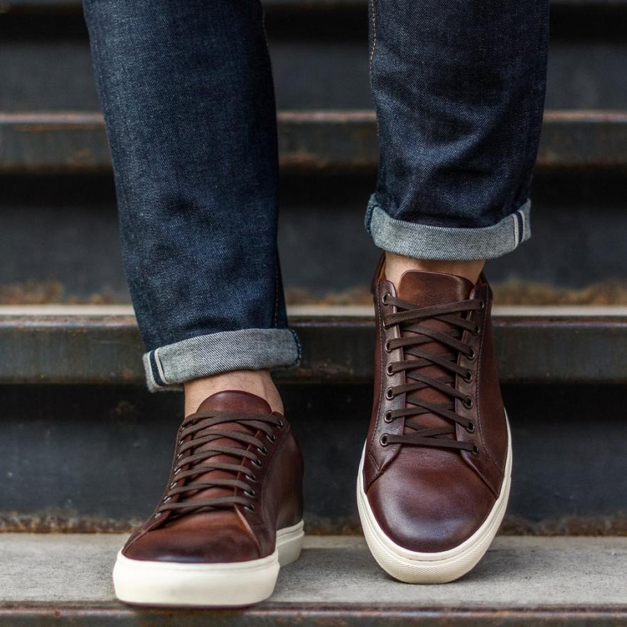 Thursday Boots Premier Low Tops Leren Rugged & Resilient Sneakers Heren Koffie | BE226XYU