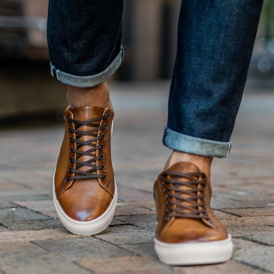 Thursday Boots Premier Low Tops Leren Rugged & Resilient Sneakers Heren Goud | BE227ZUT