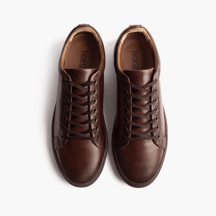 Thursday Boots Premier Low Tops Leren Sneakers Heren Koffie | BE222NWY