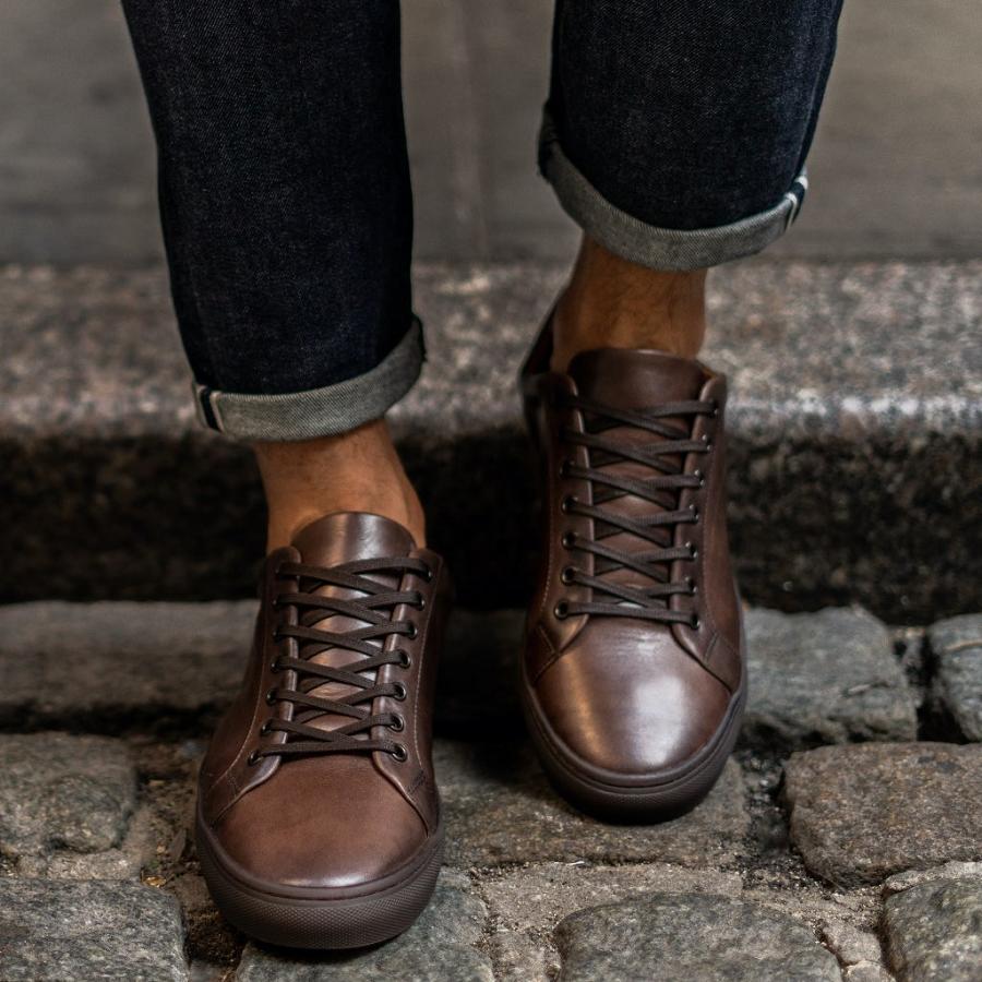 Thursday Boots Premier Low Tops Leren Sneakers Heren Koffie | BE222NWY