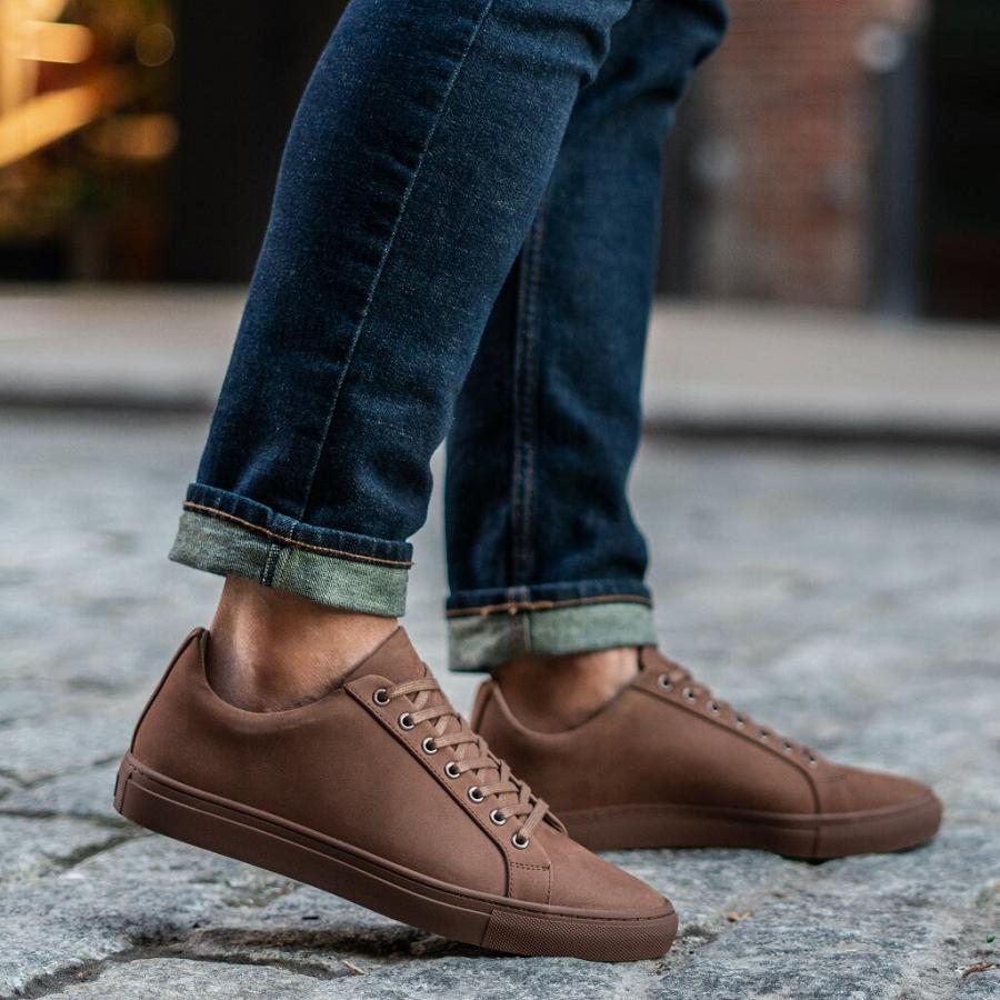 Thursday Boots Premier Low Tops Nubuck Sneakers Heren Bruin | BE228LIS